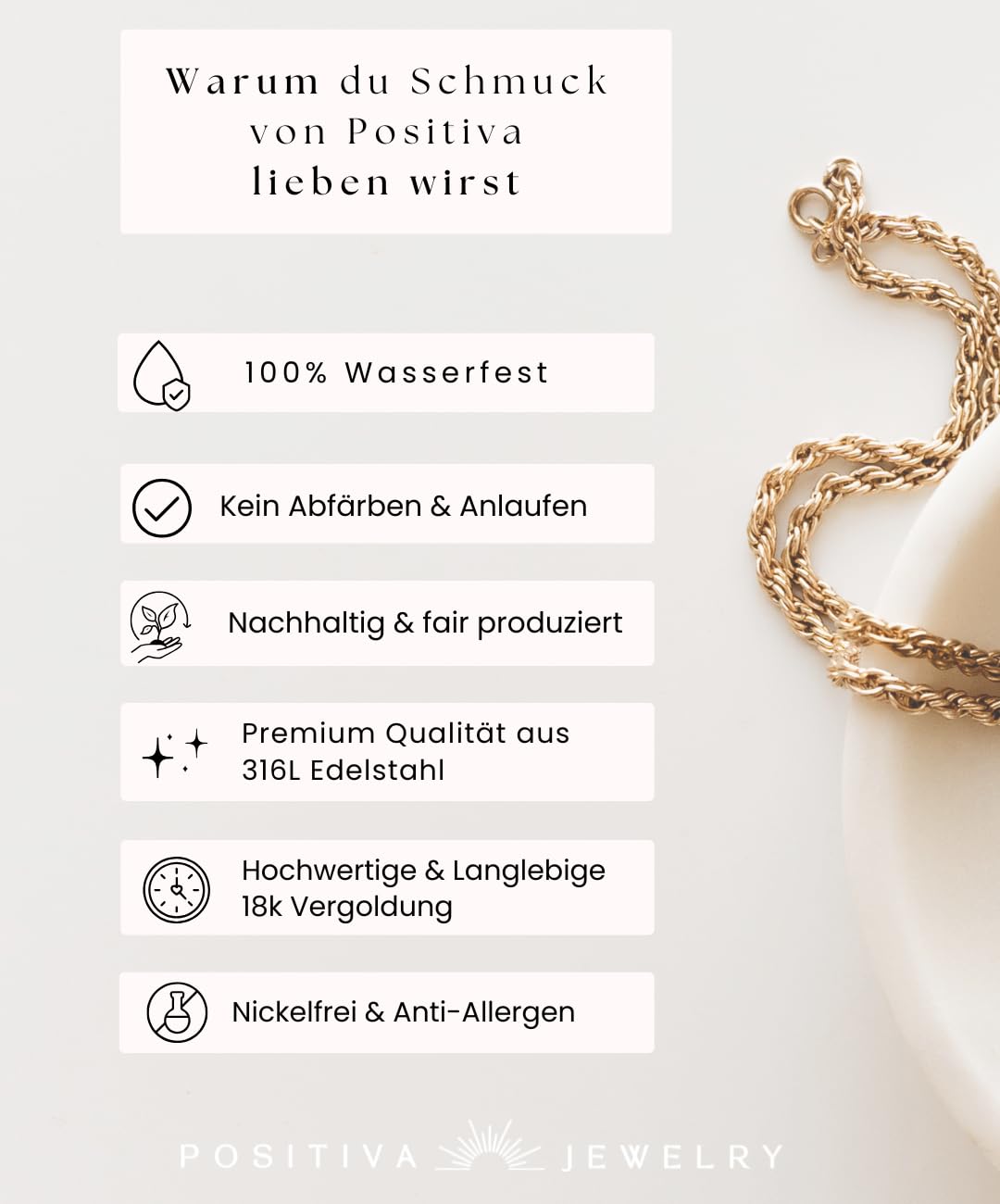 Positiva Jewelry Wellen-Ring Damen Gold – Offener Edelstahlring, 18k vergoldet, größenverstellbar, wasserfest & hypoallergen – Minimalistischer Statement-Ring, Geschenk Frauen inkl. Schmuckbox