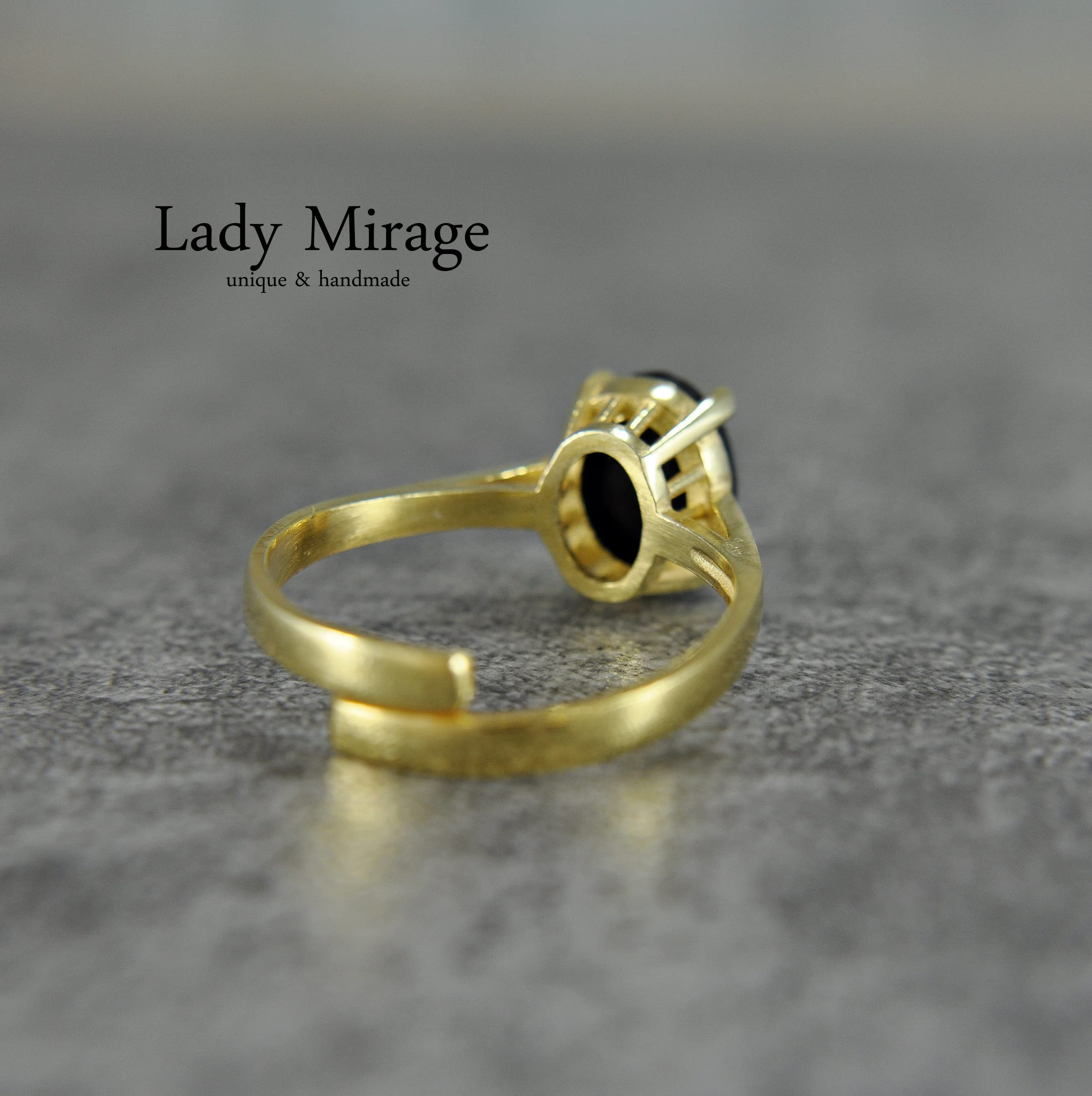 925er vergoldetes Silber - Ring - 14k Vergoldet- Lady Cameo - Gemme - Vintage Style - Verstellbar - Hochzeit - Geschenk Damen - Weihnachtsgeschenk (Ring)