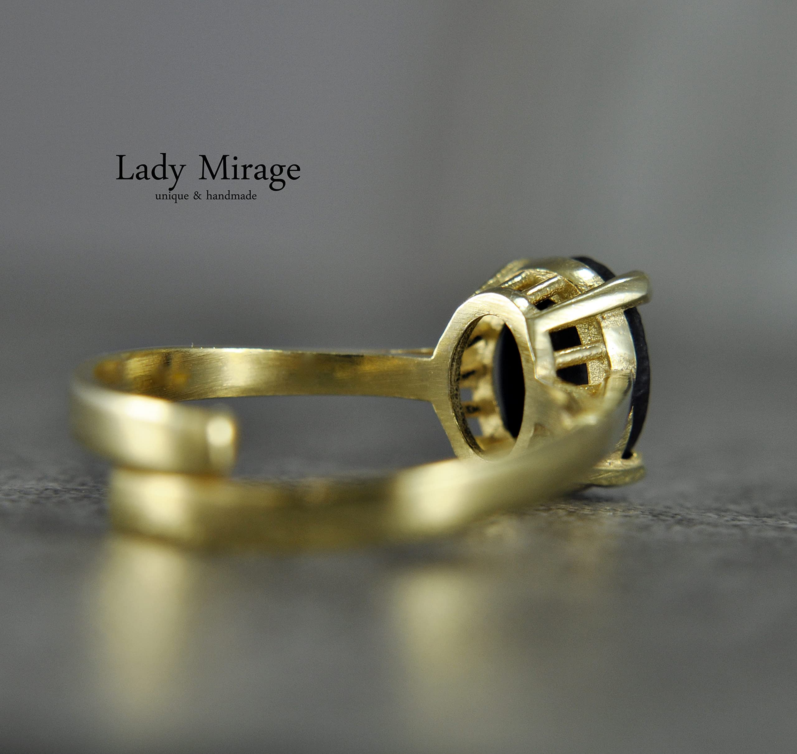 925er vergoldetes Silber - Ring - 14k Vergoldet- Lady Cameo - Gemme - Vintage Style - Verstellbar - Hochzeit - Geschenk Damen - Weihnachtsgeschenk (Ring)